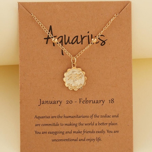 gold tone horoscope pendant boho necklace - Picture 2 of 14